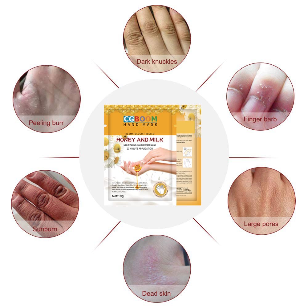 3 Pcs Moisturizing Hand Masks,Relieve Soften Dry,Overworked,Aging Skin HM
