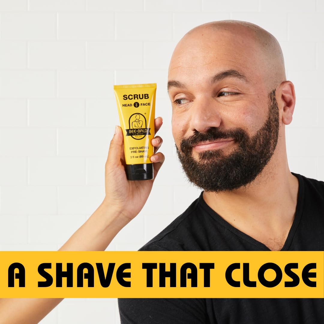 Bee Bald SCRUB Scalp Exfoliator for Men, Head Pre Shave Exfoliant, 3 fl oz