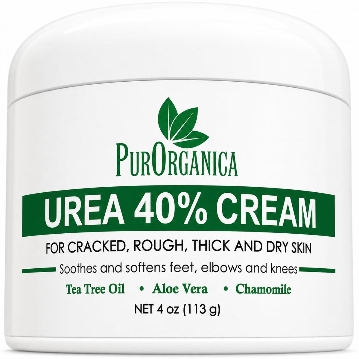 PurOrganica Urea Cream 40% – Made in USA, Maximum Strength Foot Cream for Dry, Cracked Heels, Corns, Calluses & Rough Feet, Exfoliating Moisturizer