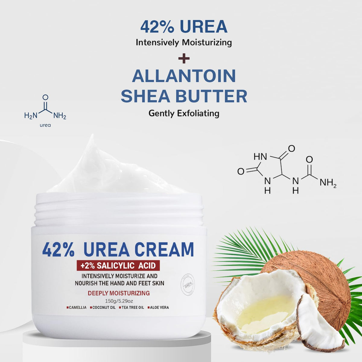 OUKEYA Urea Cream 42% to Soften & Smooth Dry, Cracked, Rough Skin
