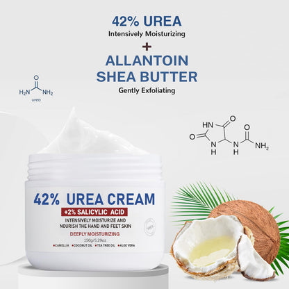 OUKEYA Urea Cream 42% to Soften & Smooth Dry, Cracked, Rough Skin