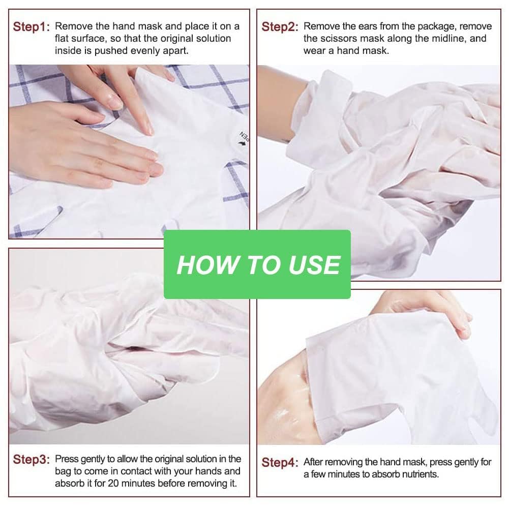 Hand Mask Moisturizing Glove 5 pack, Hand Peel Mask Exfoliating Gloves, Hand Repair Glove for Dry Hands Treatment, Remove Dead Skin, Rough Skin, purple