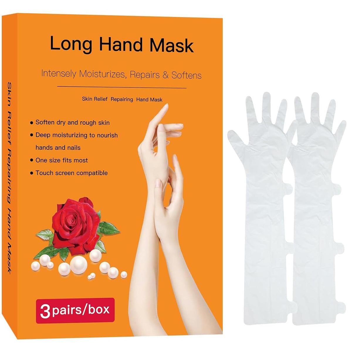 3 Pairs Moisturizing Hand Mask with Avocado and Shea Butter Oil effectively soothes and repairs dry, rough hands. Natural plant-based gloves suitable for both men and women.
