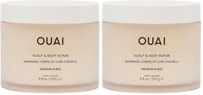 OUAI Scalp & Body Scrub, St. Barts - Exfoliating Body Scrub with Sugar & Coconut Oil Blend for Smooth, Moisturized Skin - Gentle Scalp Exfoliator for Removing Product Build Up (8.8 Oz)
