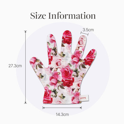 Koelf Rose Petal Satin Hand Mask (5 Pairs) - Korean Skin Care, Nourishing & Moisturizing Hand Gloves, Rose Scented Hand Masks with Peptides, Collagen & Shea Butter for Soft, Smooth Hands