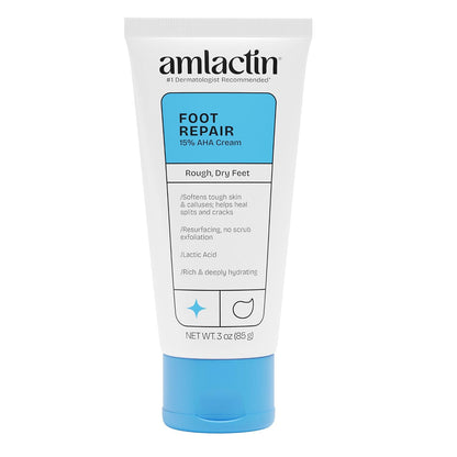 AmLactin Foot Repair Cream, 15% Lactic Acid for Cracked Heels, 3 oz