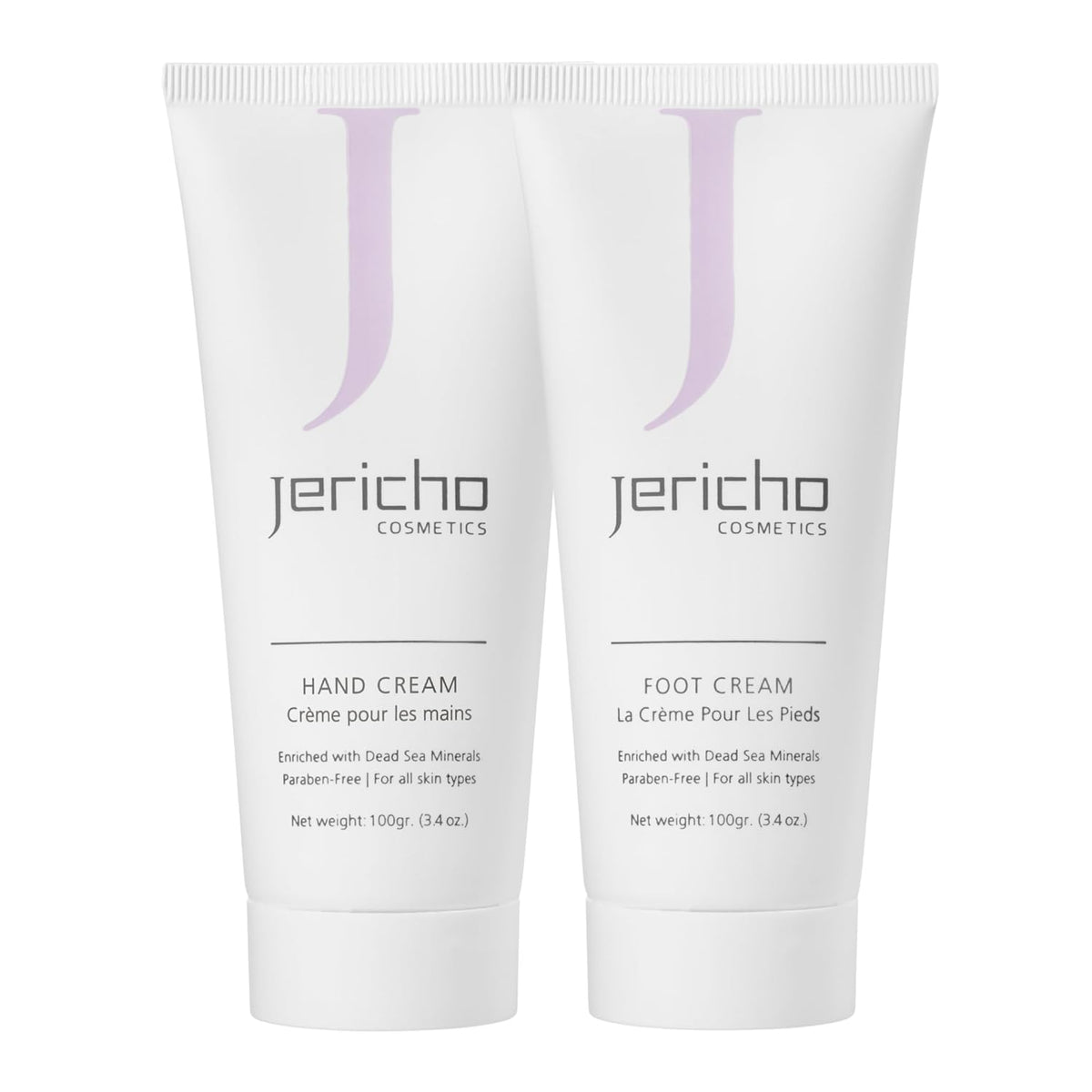 Jericho Dead Sea Hand & Foot Cream Set – Nourishing Aloe, Olive Oil & Dead Sea Minerals for Soft, Smooth Skin - 2 Pack (Hand Cream + Foot Cream), 3.4 oz Each