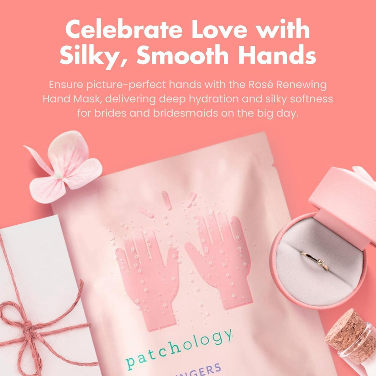 Patchology Rosé Fingers Renewing Hand Mask | Moisturizing Gloves | 1pk
