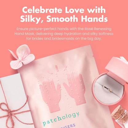 Patchology Rosé Fingers Renewing Hand Mask | Moisturizing Gloves | 1pk