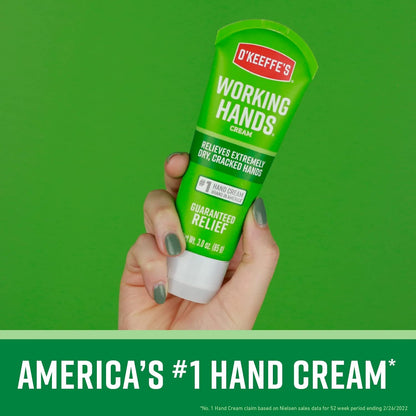O'Keeffe's Working Hands Hand Cream (3 oz Tube) and Healthy Feet Foot Cream (3 oz Tube) - Repairing Skincare for Extremely Dry, Cracked Hands and Feet, Travel Size