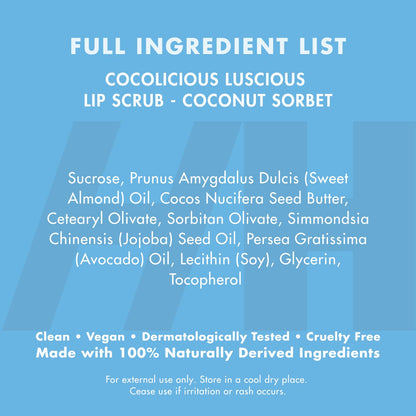 Handmade Heroes 100% Natural Lip Scrub, Vegan Conditioning Coconut Lip Exfoliator - Gentle Exfoliant, Ultra Sexy Sugar Lip Mask Polish and Scrubber for Chapped Dry and Dark Lips, 1oz (Coconut Sorbet)