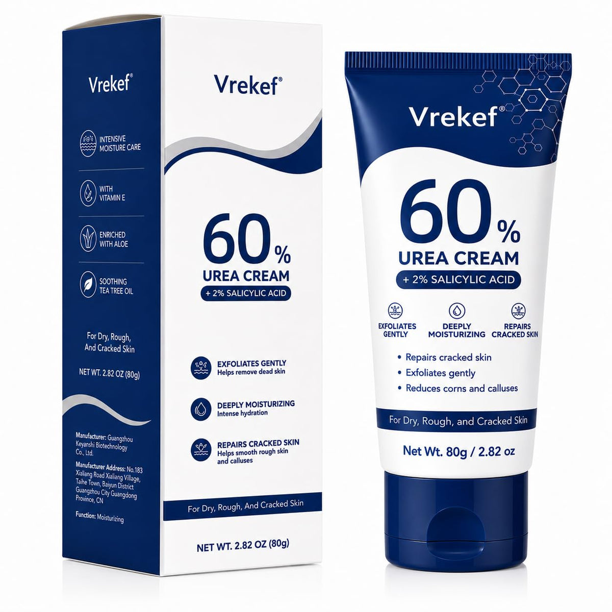 Urea Cream 40 Percent with 2 Percent Salicylic Acid, Foot & Hand Cream for Dry Cracked Heels, Callus Softener for Feet, Exfoliating Foot Cream for Rough Thick Skin, 5.29 oz