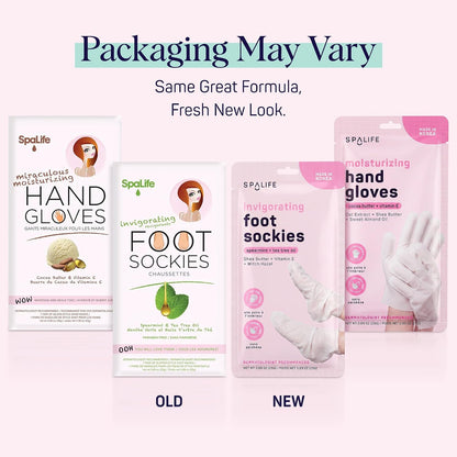 SpaLife Moisturizing Hand Gloves & Foot Mask Socks | Korean Skincare Set for Dry Cracked Hands & Dry Cracked Feet Callus Remover Alternative | Self Care Gifts for Women | 4 Hand, 4 Foot