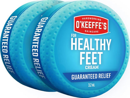 O'Keeffe's for Healthy Feet Foot Cream - 3.2 oz Jar (2 Pack) - Guaranteed Relief for Extremely Cracked, Dry Feet, Repairing Skincare, Instantly Boosts and Retains Moisture Levels