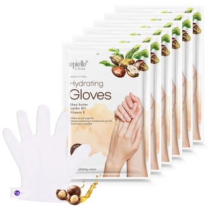 Epielle Intensive Repairing Hand Mask 6 Pairs, Soften with Coconut Oil & Milk Extract, Deep Moisturizing Gloves for Dry, Rough Skin, Self Care Gifts for Women, Spa Kit