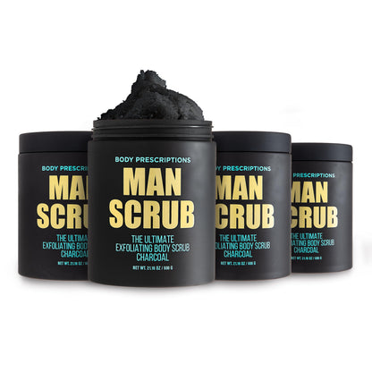 Body Prescriptions Men’s Exfoliating Body Scrub – Ultimate Skin Cleansing Wash in Jar with Twist-Top Lid, For All Skin Types, 21 Ounce (Pack of 1), Cedarwood