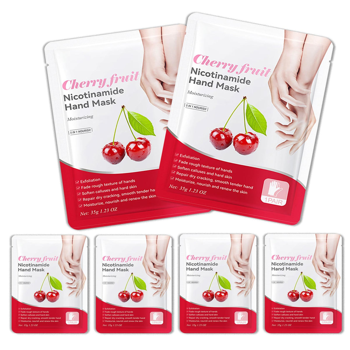 Hand Masks, 6 Pairs Hydrating Exfoliating Hand Peeling Mask, Smooth Hand Masks Moisturizing Gloves Overnight for Dry, Rough, Cracked Hands, Hand Skin Moisturizer Glove for Women Men（A