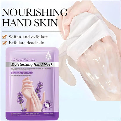 6 Pairs of Hand Masks Moisturizing Glove, Hydrating Hand Masks for Dry Peeling Hands, Exfoliating Collagen Gloves for Smooth Hands (Lavender)