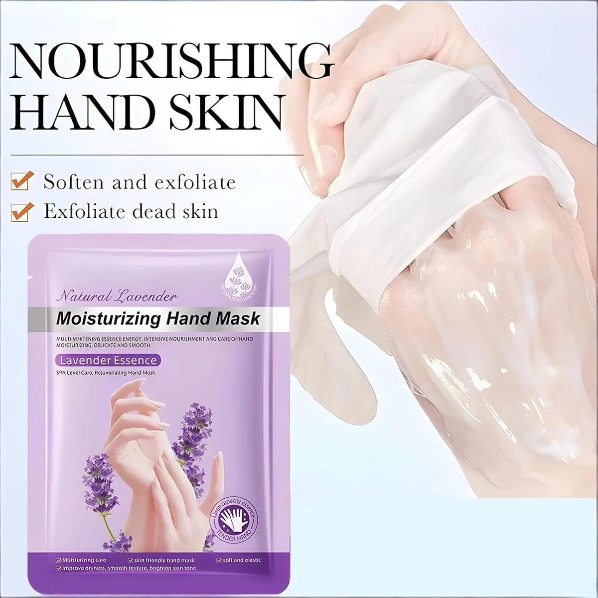 30 Pairs of Hand Masks Moisturizing Glove, Hydrating Hand Masks for Dry Peeling Hands, Exfoliating Collagen Gloves for Smooth Hands (Lavender)