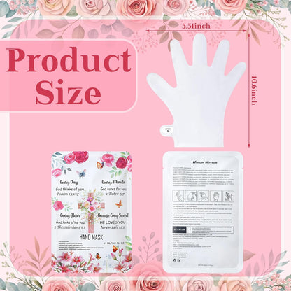Loopeer 24 Pcs Christian Gifts for Women Rose Hand Mask Gloves Bulk