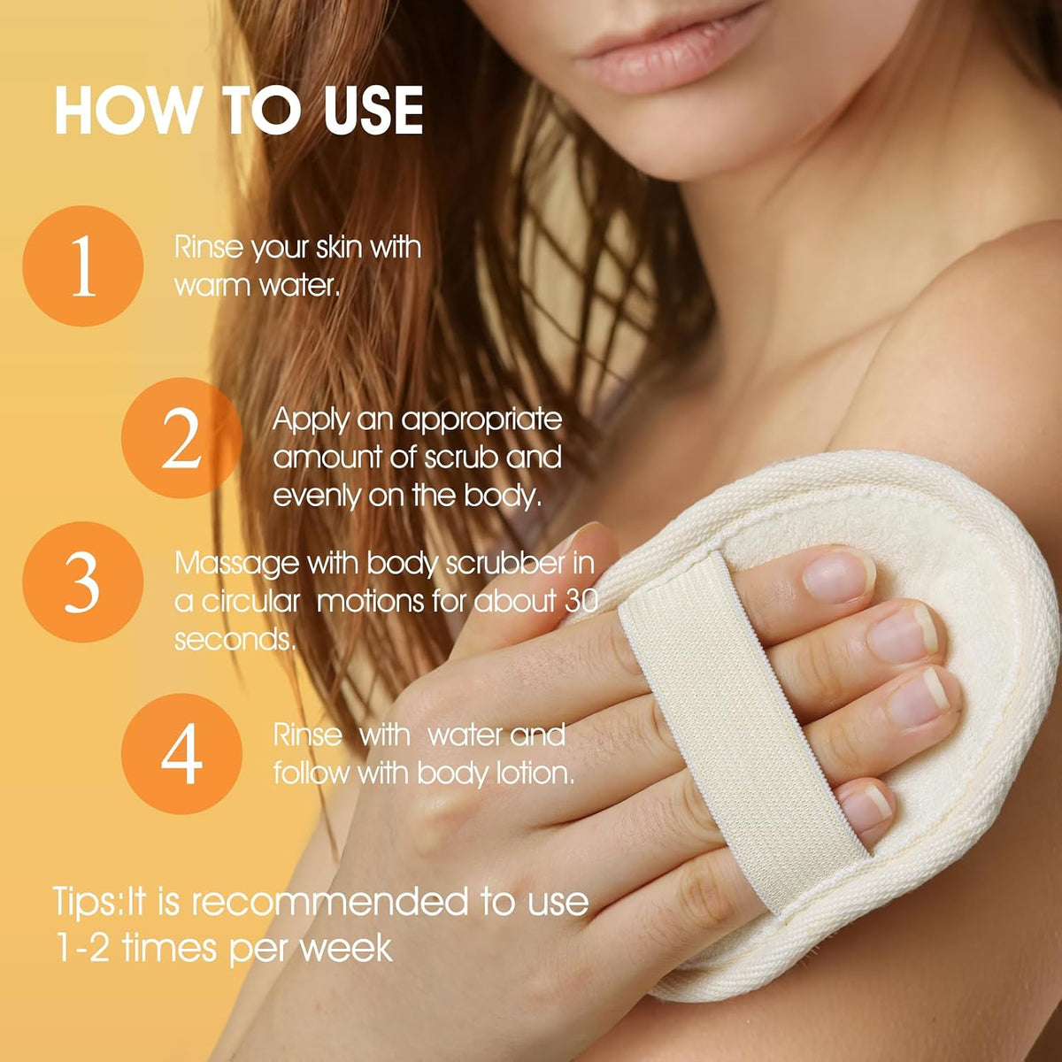 VOERUY Body Scrub, Turmeric Exfoliating Body Scrub, with Coconut Oil & Vitamin C, Bikini Area Exfoliator Gently Exfoliate Body Hand and Foot Scrub, Moisturized Skin for Women and Men, 11.28oz/320g
