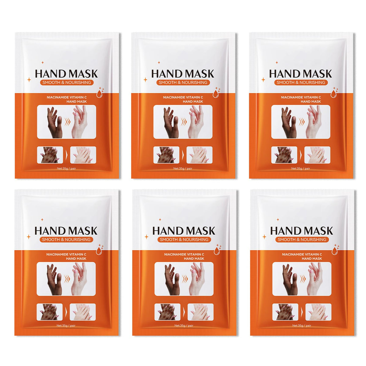 Hydrating Hand Masks, 6PCS Hand Mask Moisturizing Gloves for Men Women, Smooth Long Lasting Soft Exfoliating Hand Peeling Spa Mask Moisturizer Beauty Gift Set for Dry Cracked Rough Dull Hands（A)