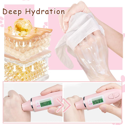 Hand Masks, 6 Pairs Hydrating Exfoliating Hand Peeling Mask, Smooth Hand Masks Moisturizing Gloves Overnight for Dry, Rough, Cracked Hands, Hand Skin Moisturizer Glove for Women Men（A