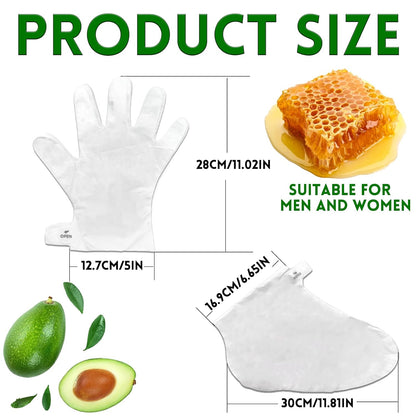Elitzia Hand & Foot Mask Avocado & Honey Almond 10 Packs Moisturizing