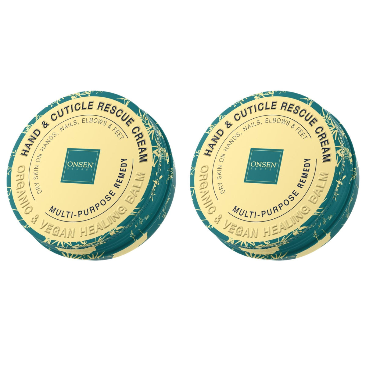 ONSEN Hand & Cuticle Rescue Cream | Organic Nail Strengthener & Balm | Dry, Cracked Hands, Elbows & Feet | Shea Butter, Tsubaki & Jojoba Oil | Nail Repair & Growth, Vegan - 1 Pack (2.4 fl. oz)