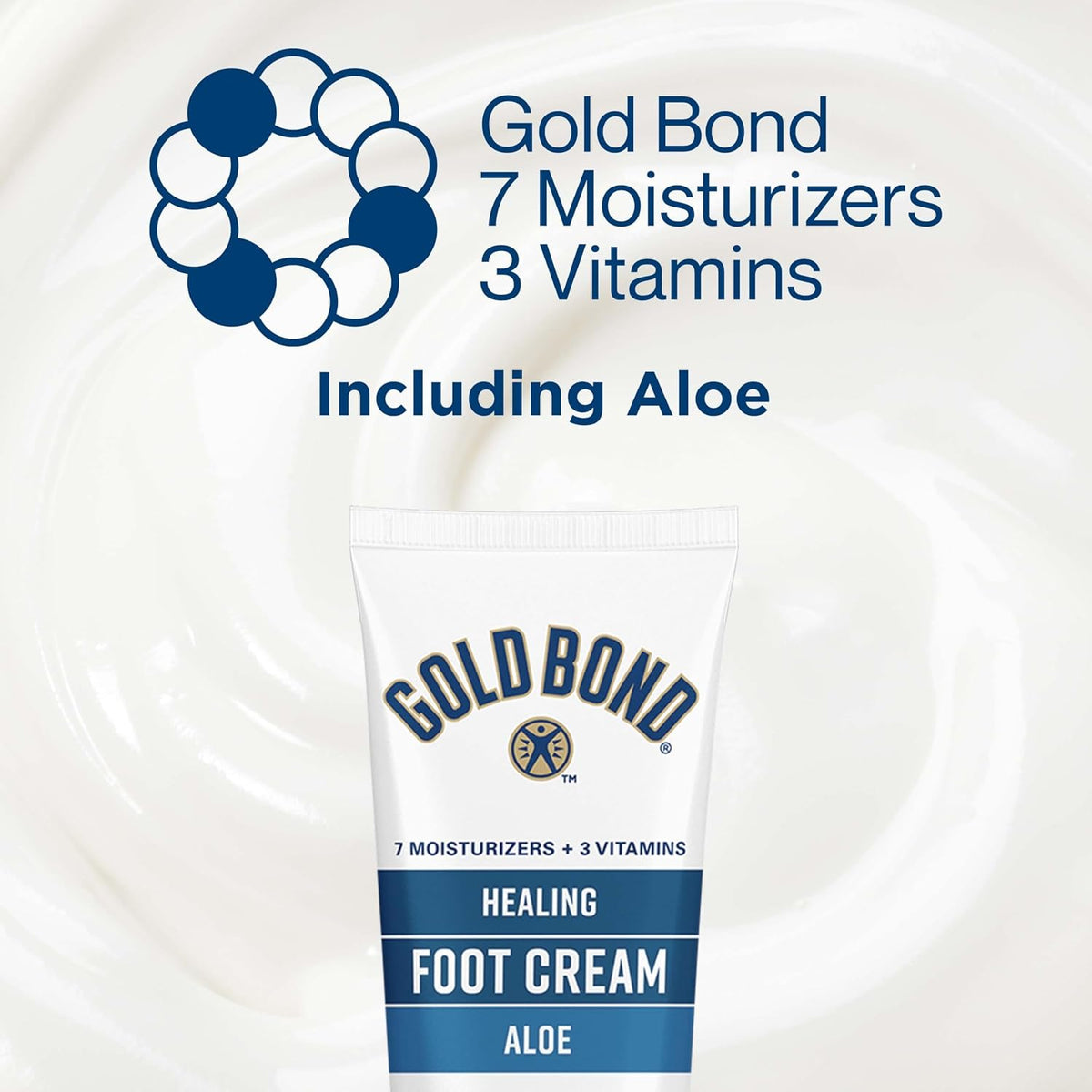 Gold Bond Healing Foot Cream for Dry Feet and Cracked Heels, 4 Oz With Aloe