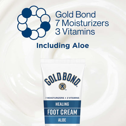 Gold Bond Healing Foot Cream for Dry Feet and Cracked Heels, 4 Oz With Aloe
