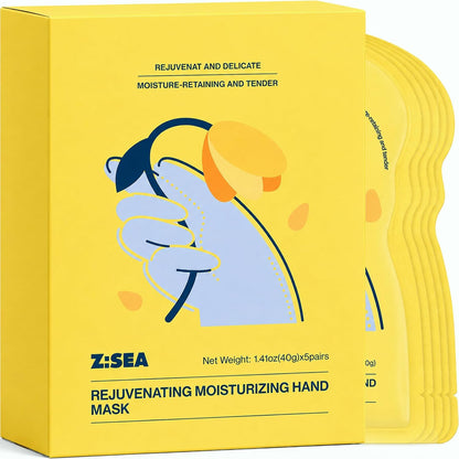 Z:SEA Repairing Hand Masks Moisturizing Gloves for Dry Cracked Hand, 5 Pack