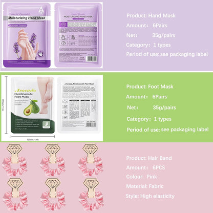 Spa Party Supplies for Women, Spa Party Favors,Facial Masks,Foot Mask,Under Eye Patches,Hand Mask,Hand Cream,Lip mask,Spa Day Kit,Birthday Baby Shower Gifts for Women Sleepover, Skin Care Set
