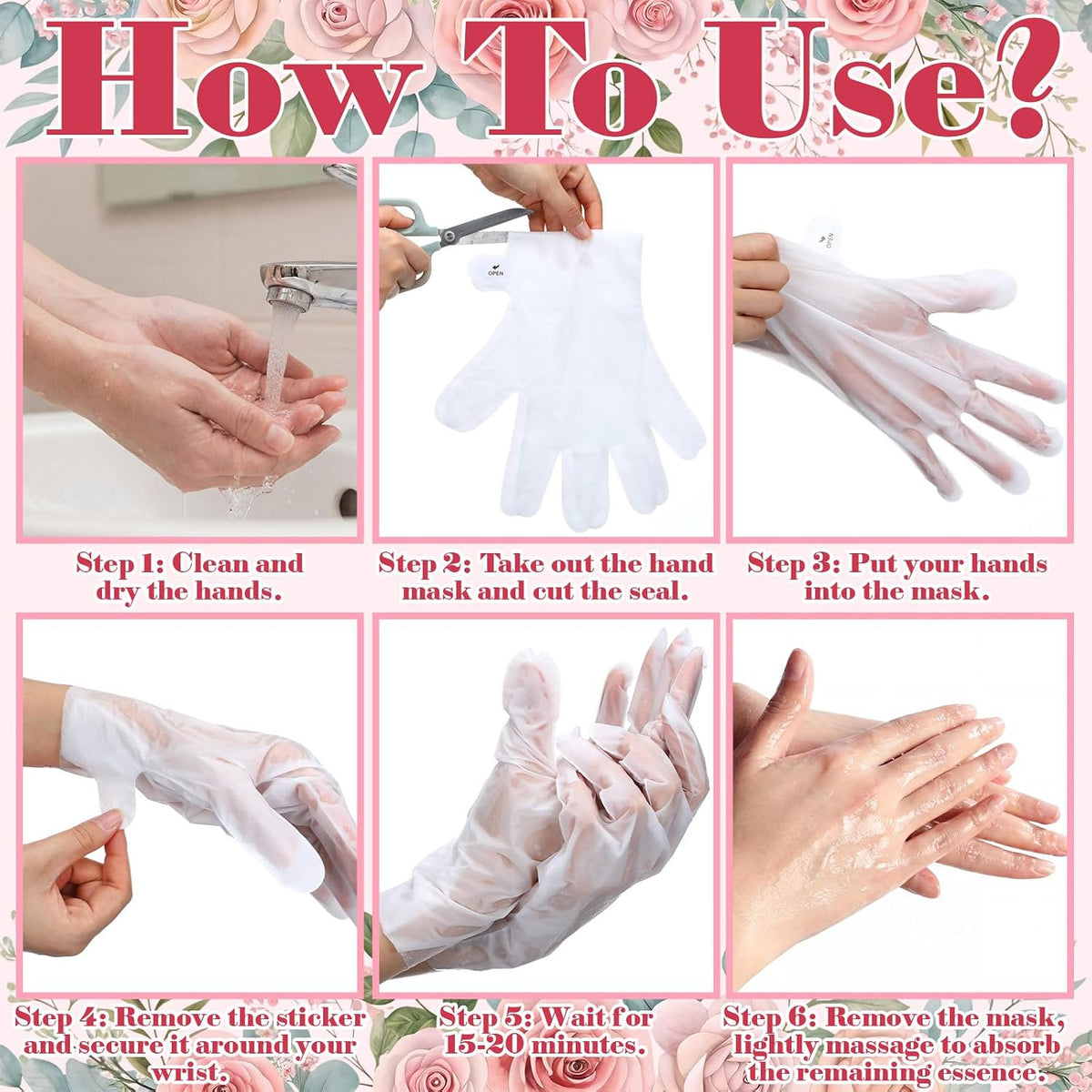 Loopeer 24 Pcs Christian Gifts for Women Rose Hand Mask Gloves Bulk