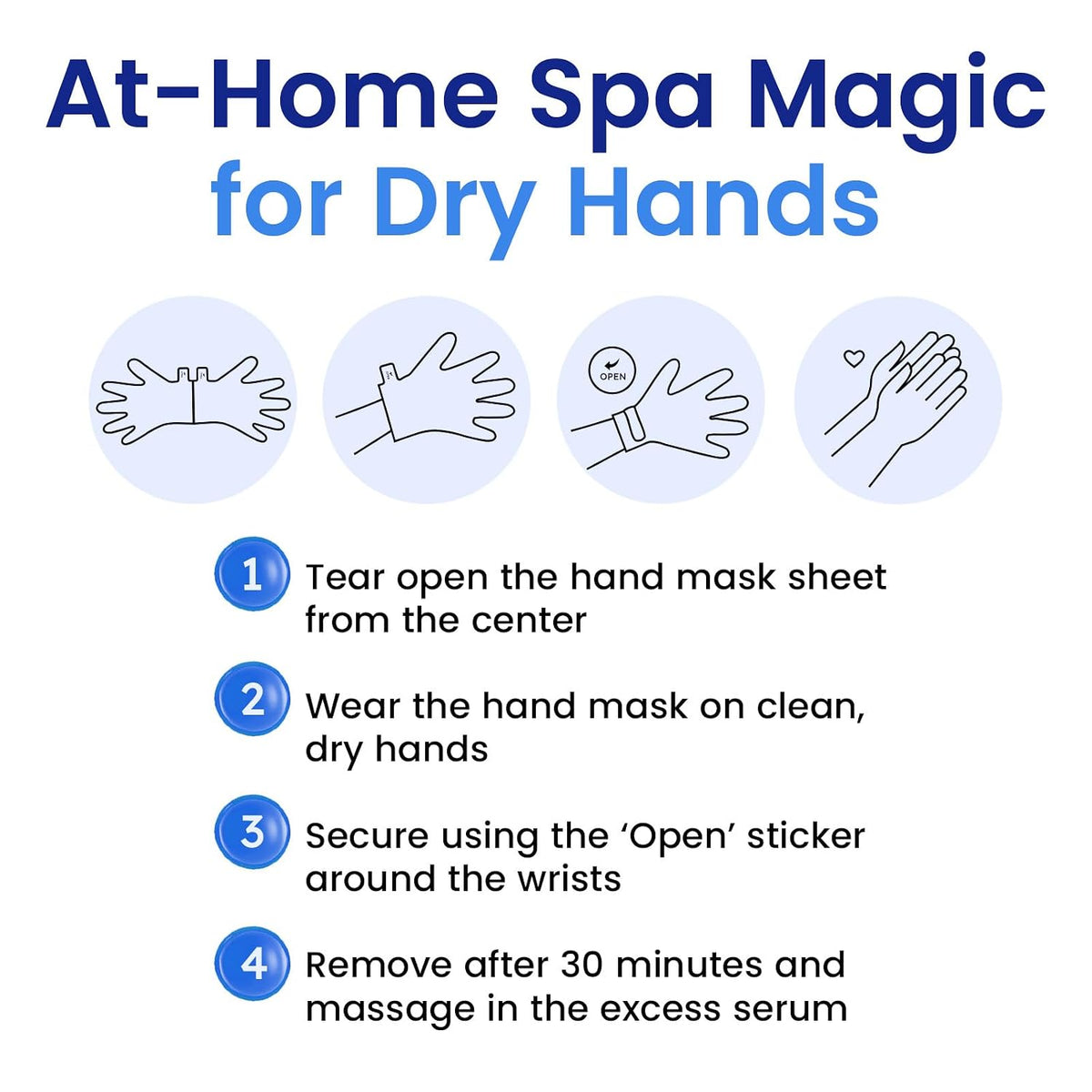 Hand Mask Gloves for Dry Cracked Hands with Coconut and Shea Butter