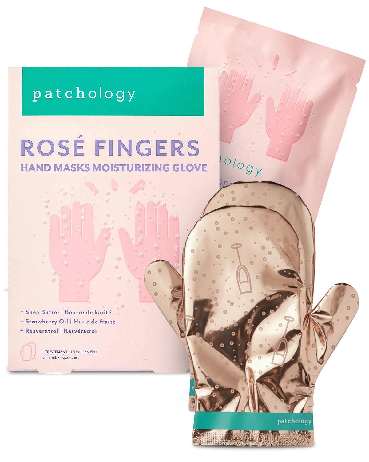 Patchology Rosé Fingers Renewing Hand Mask | Moisturizing Gloves | 1pk