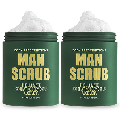 Body Prescriptions Men’s Exfoliating Body Scrub – Ultimate Skin Cleansing Wash in Jar with Twist-Top Lid, For All Skin Types, 21 Ounce (Pack of 1), Cedarwood