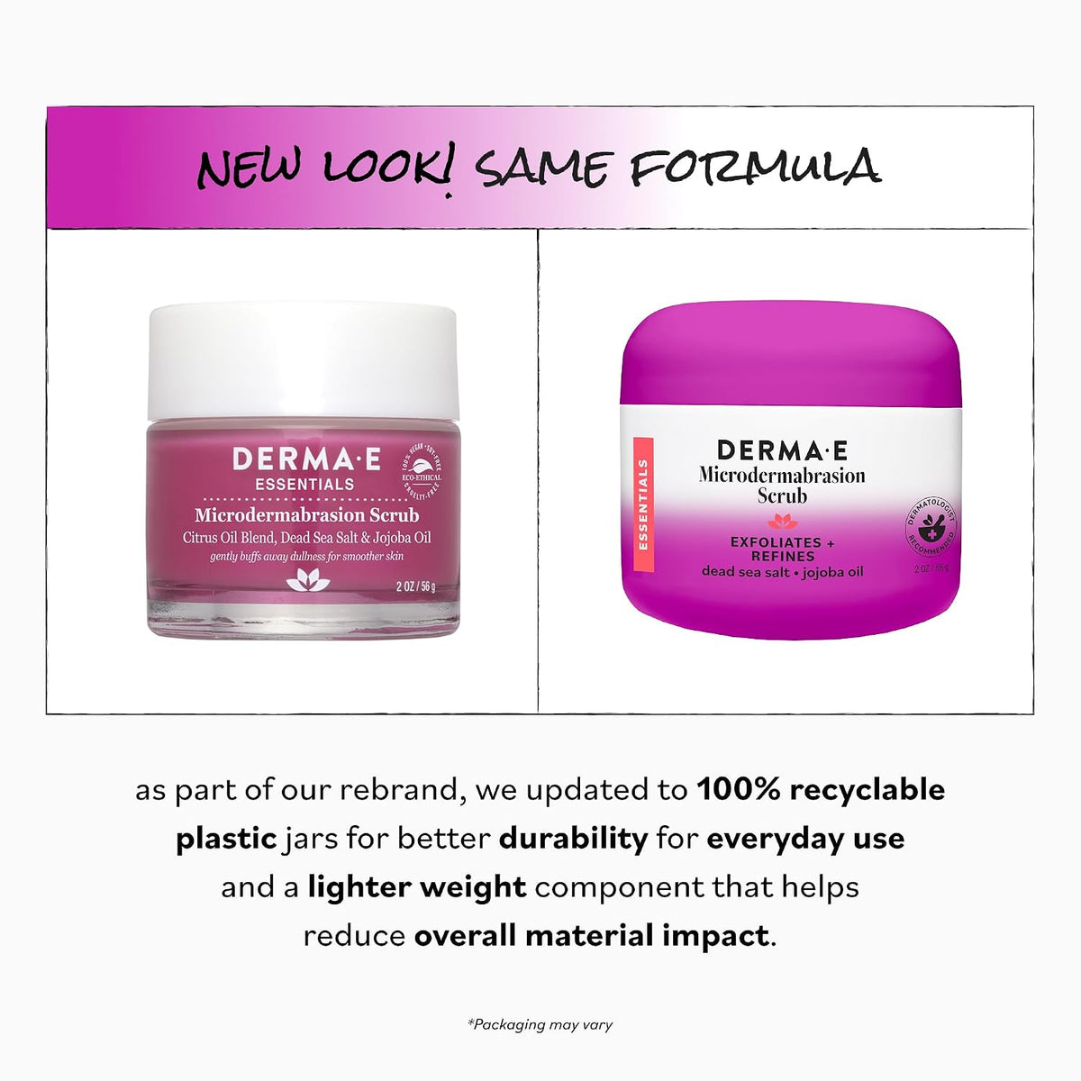 DERMA E Microdermabrasion Exfoliating Face Scrub, Revitalizes & Renews 2 Oz