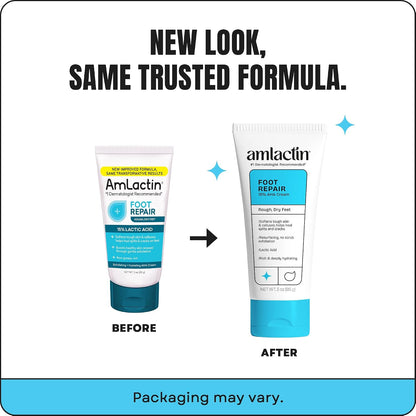 AmLactin Foot Repair Cream, 15% Lactic Acid for Cracked Heels, 3 oz