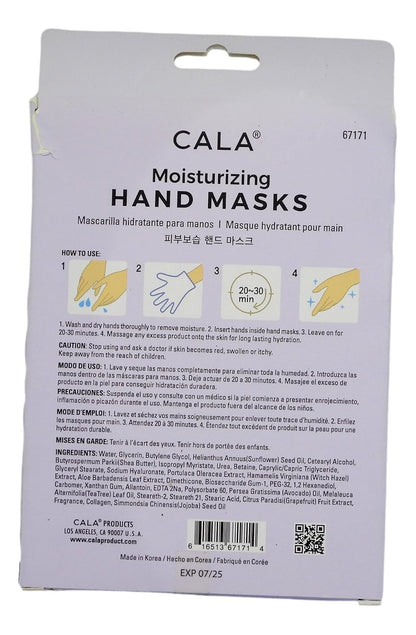 Cala Moisturizing hand masks 3 count, 3 Count