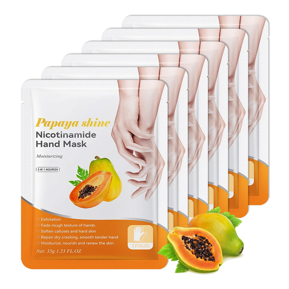 6 Pairs Hand Masks Moisturizing Gloves, Hydrating Hand Mask Moisturizer Gloves Care for Dry Cracked Hands, Smooth Long Lasting Soft Firming Hand Mask Gift Set for Men Women（A)