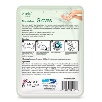 Epielle Nourishing Hand Mask 6 Pairs, Repair and Soften with Hemp & Rosemary Extract, Deep Moisturizing Gloves for Dry, Cracked Hands, Self Care Gifts for Women, Spa Kit