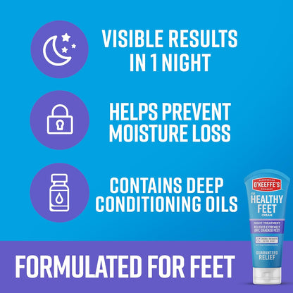 OKeeffes for Healthy Feet Night Treatment Foot Cream, 7 oz Tube