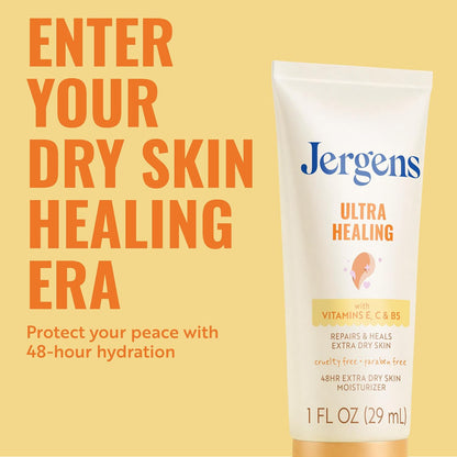Jergens Ultra Healing Body Lotion, Moisturizer for Dry Skin, 1 fl oz, 24 pk