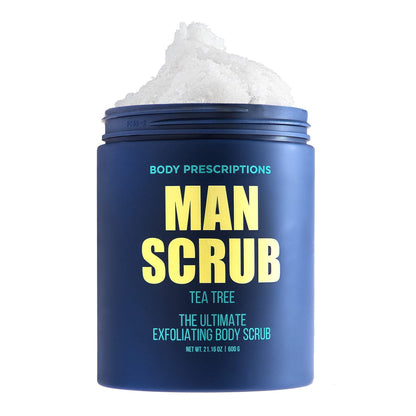 Body Prescriptions Men’s Exfoliating Body Scrub – Ultimate Skin Cleansing Wash in Jar with Twist-Top Lid, For All Skin Types, 21 Ounce (Pack of 1), Cedarwood