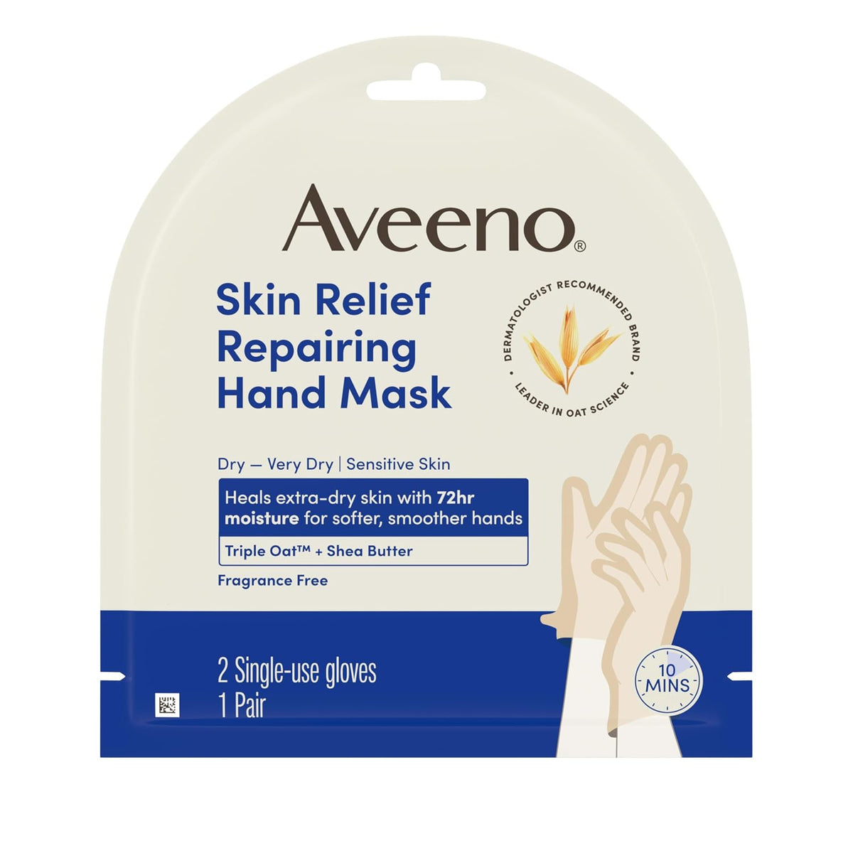 Aveeno Skin Relief Repairing Hand Mask, Fragrance-Free, 1 Pair