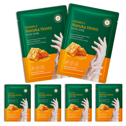 Hand Masks, 6 Pairs Hydrating Exfoliating Hand Peeling Mask, Smooth Hand Masks Moisturizing Gloves Overnight for Dry, Rough, Cracked Hands, Hand Skin Moisturizer Glove for Women Men（A