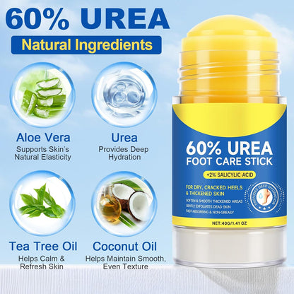 60% Urea 2% Salicylic Acid Foot Care Stick for Dry Cracked Feet, -1.41oz