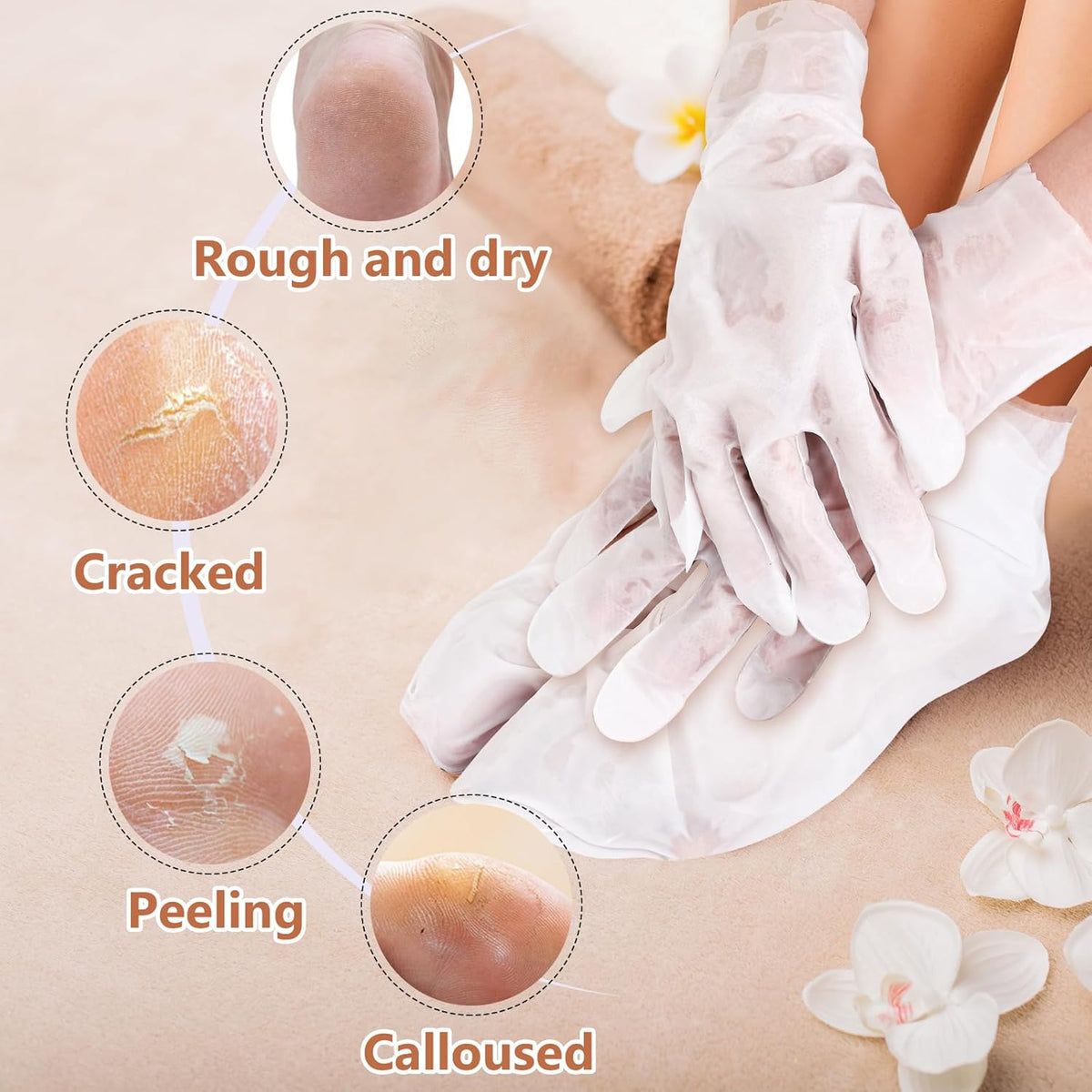 TEAWOO 18 Pairs Moisturizing Hand & Foot Masks for Dry Cracked Feet