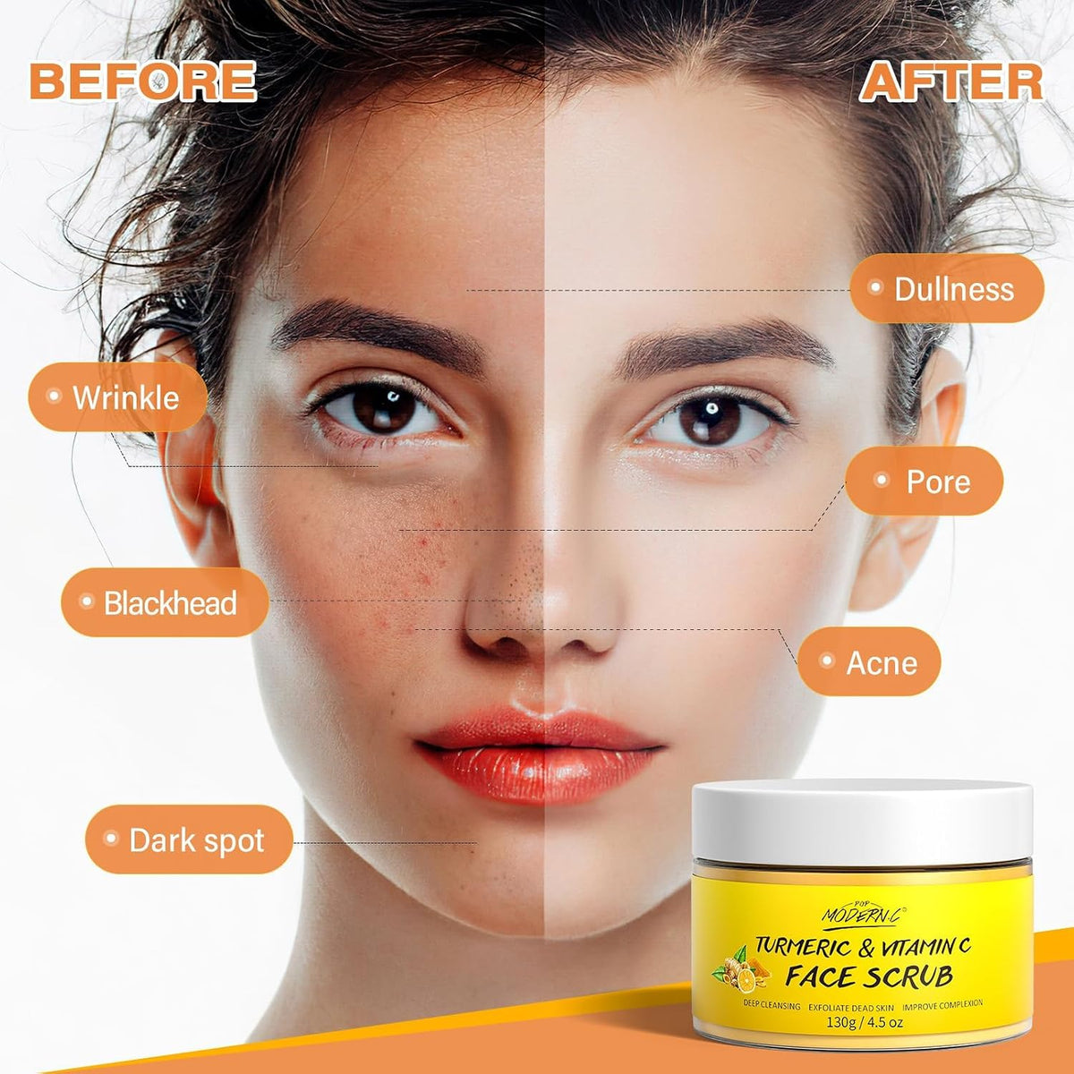 Vitamin C Turmeric Face Scrub Facial Scrub Exfoliating Dark Spot Exfoliator